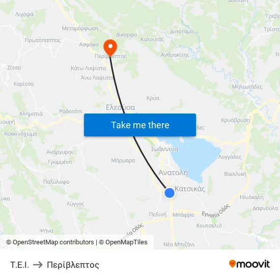 Τ.Ε.Ι. to Περίβλεπτος map