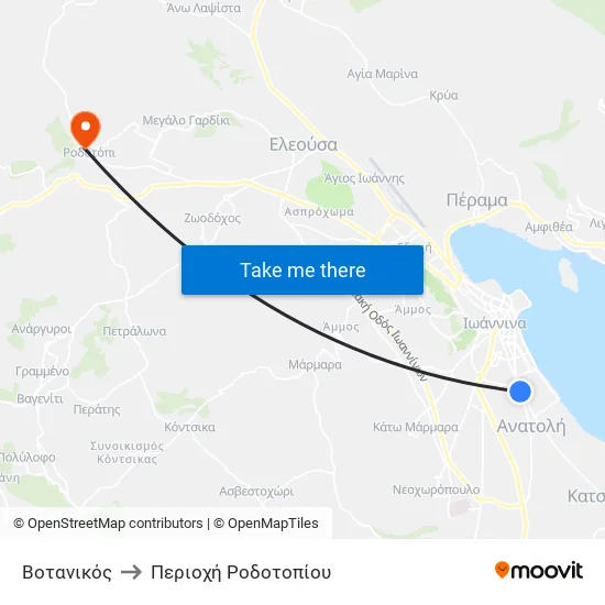 Βοτανικός to Περιοχή Ροδοτοπίου map