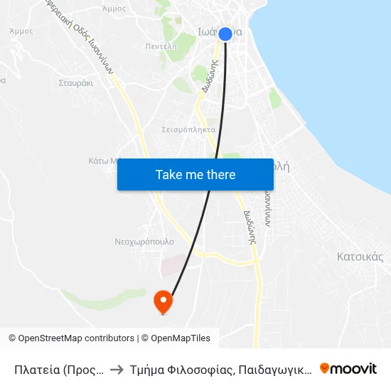 Square (To Anatoli) to Department of Philosophy, Pedagogy and Psychology map