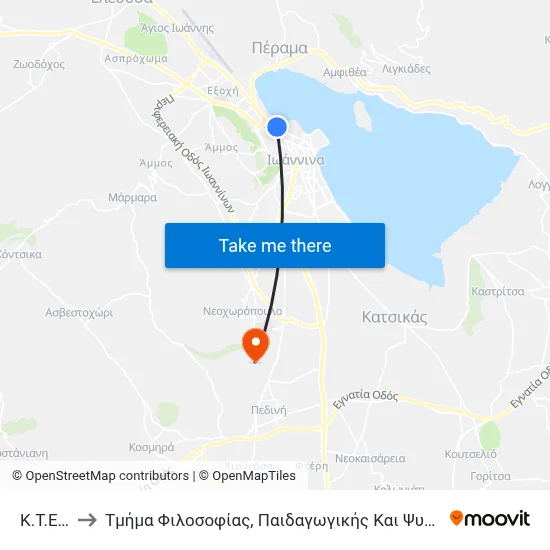 K.T.E.L. to Department of Philosophy, Pedagogy and Psychology map