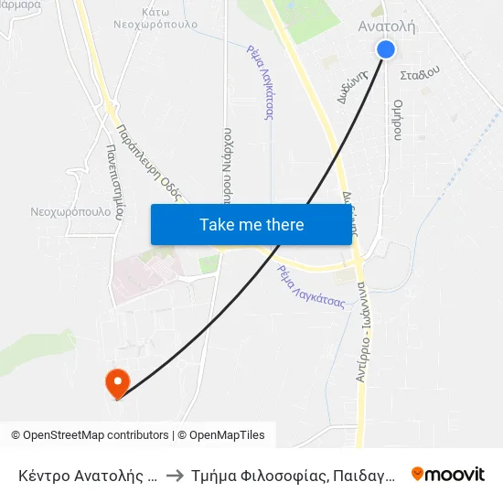 Anatoli to Department of Philosophy, Pedagogy and Psychology map