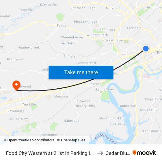 Food City Western at 21st In Parking Lot to Cedar Bluff map