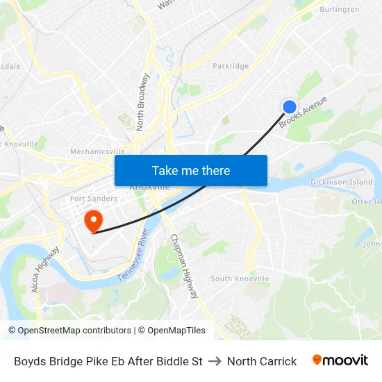 Boyds Bridge Pike Eb After Biddle St to North Carrick map