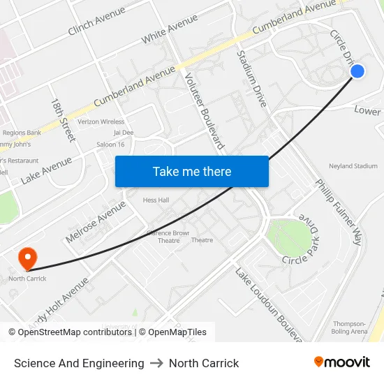 Science And Engineering to North Carrick map