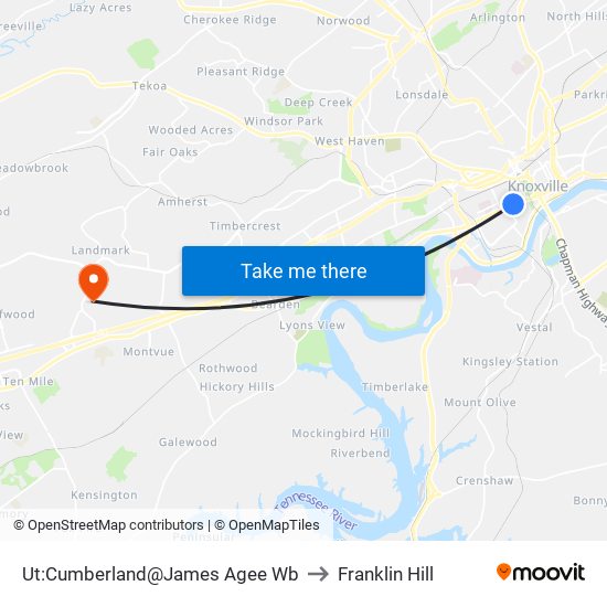 Ut:Cumberland@James Agee Wb to Franklin Hill map