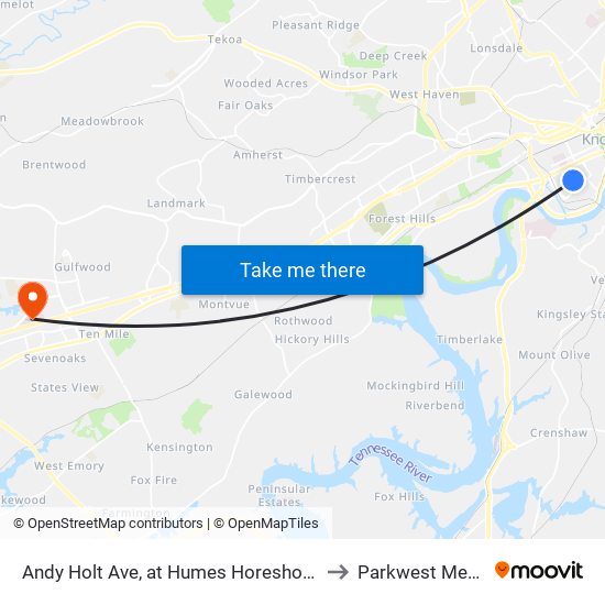 Andy Holt Ave, at Humes Horeshoe Entrance (Westbound) to Parkwest Medical Center map