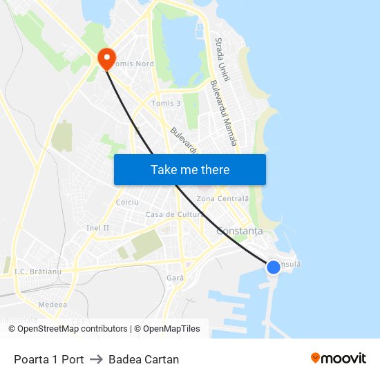 Poarta 1 Port to Badea Cartan map