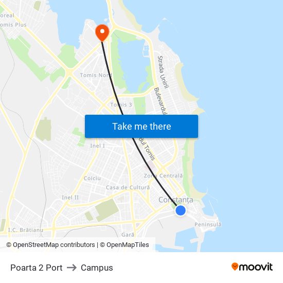 Poarta 2 Port to Campus map