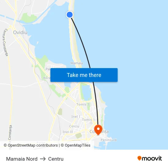 Mamaia Nord to Centru map