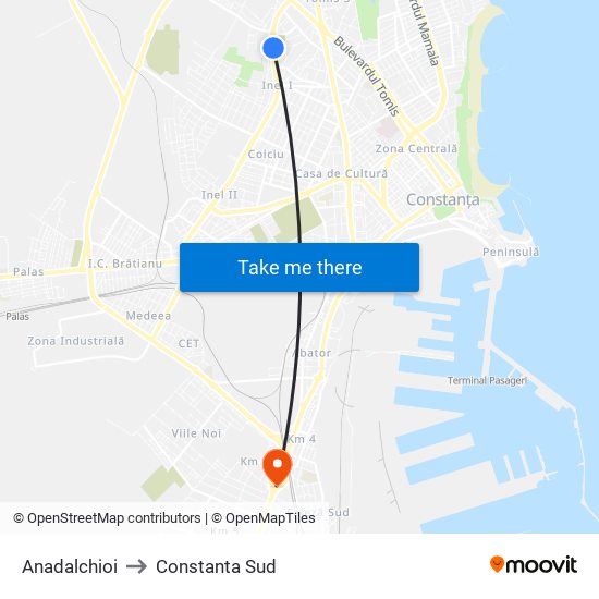 Anadalchioi to Constanta Sud map
