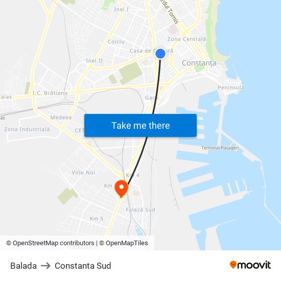 Balada to Constanta Sud map