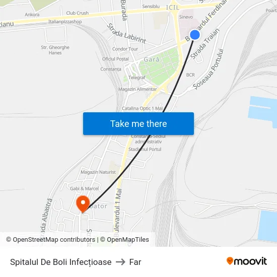 Spitalul De Boli Infecțioase to Far map
