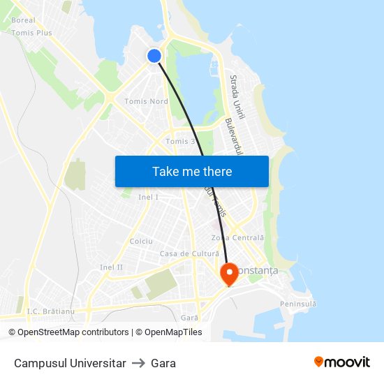 Campusul Universitar to Gara map