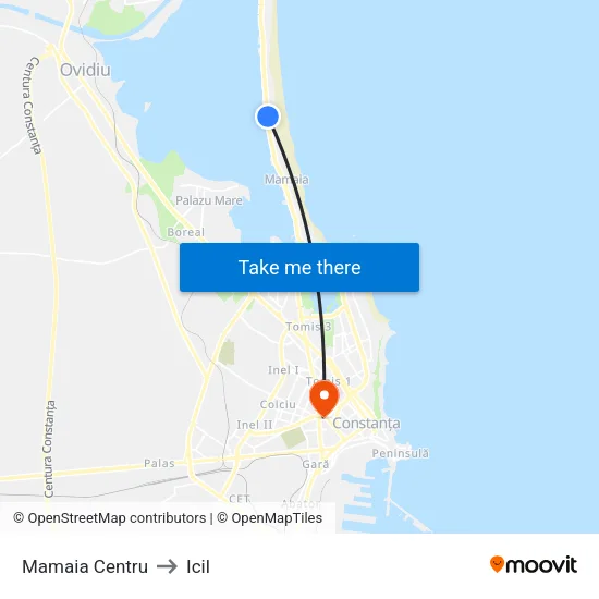 Mamaia Centru to Icil map