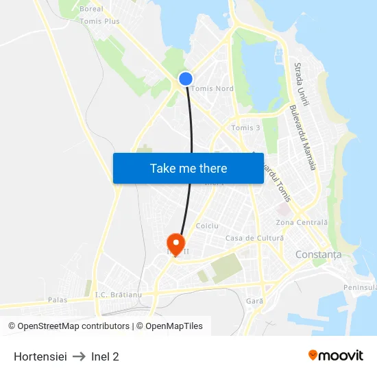 Hortensiei to Inel 2 map