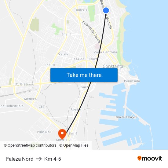 Faleza Nord to Km 4-5 map