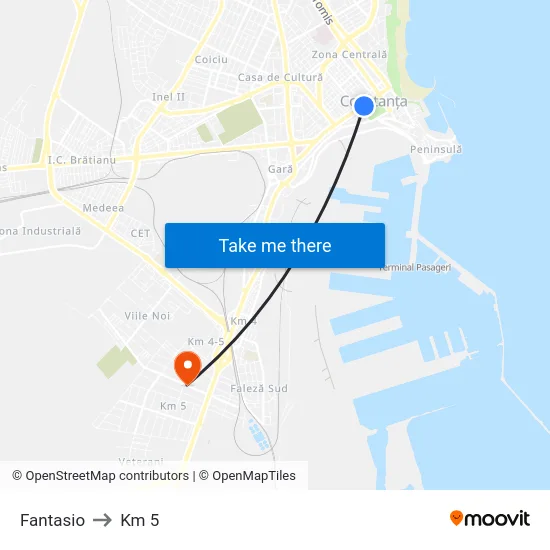 Fantasio to Km 5 map