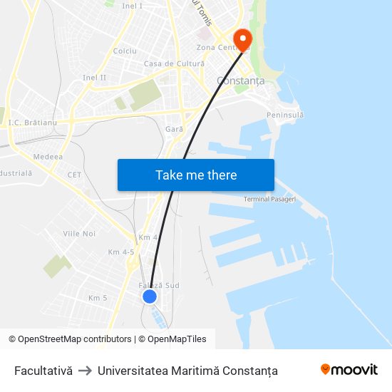 Facultativă to Universitatea Maritimă Constanța map