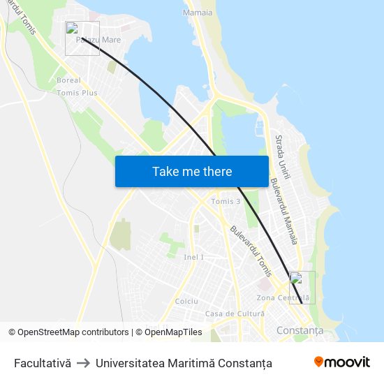 Facultativă to Universitatea Maritimă Constanța map