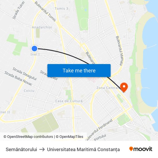 Semănătorului to Universitatea Maritimă Constanța map