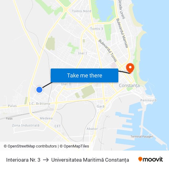 Interioara Nr. 3 to Universitatea Maritimă Constanța map
