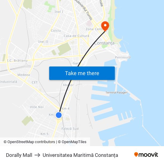Dorally Mall to Universitatea Maritimă Constanța map