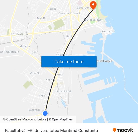 Facultativă to Universitatea Maritimă Constanța map
