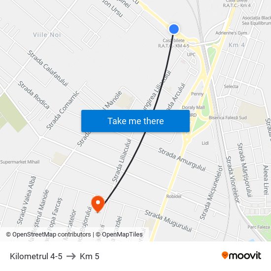 Kilometrul 4-5 to Km 5 map