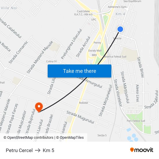 Petru Cercel to Km 5 map