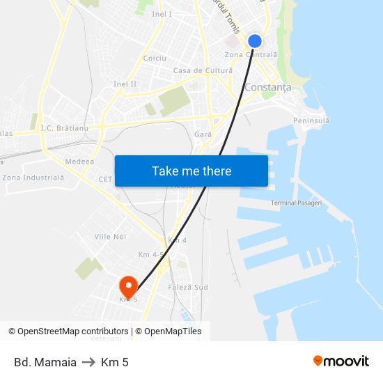 Bd. Mamaia to Km 5 map