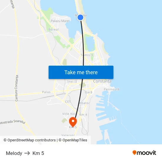 Melody to Km 5 map