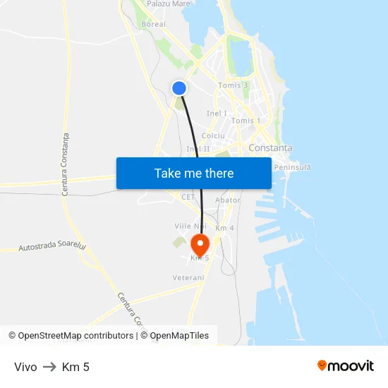 Vivo to Km 5 map