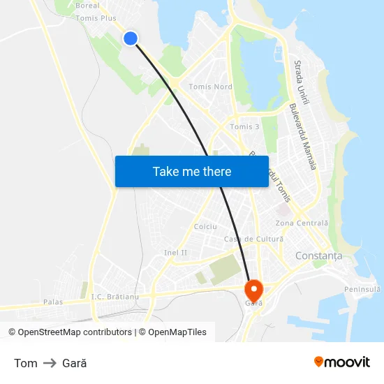 Tom to Gară map