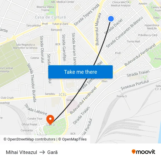 Mihai Viteazul to Gară map