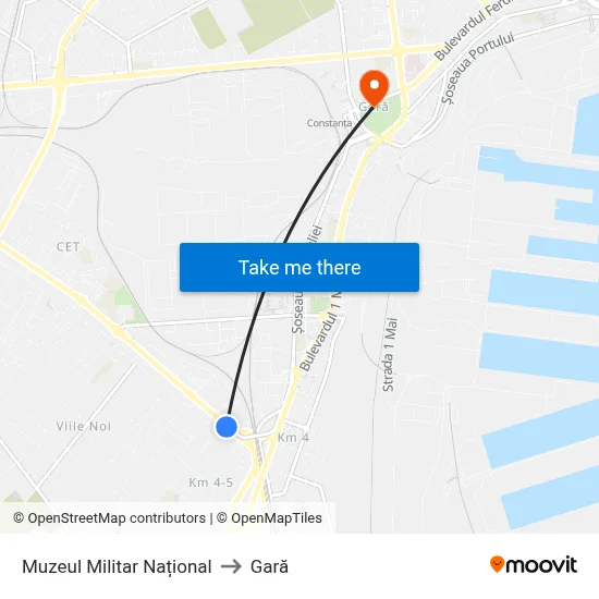 Muzeul Militar Național to Gară map