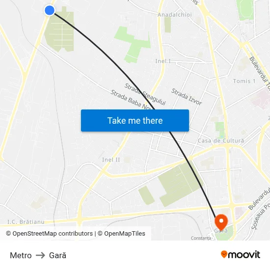 Metro to Gară map
