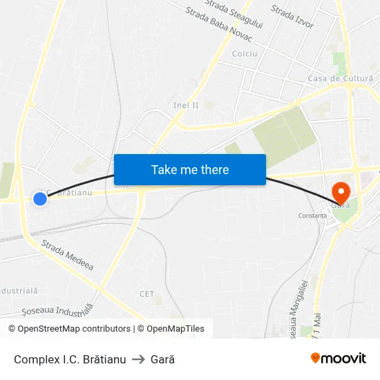 Complex I.C. Brătianu to Gară map