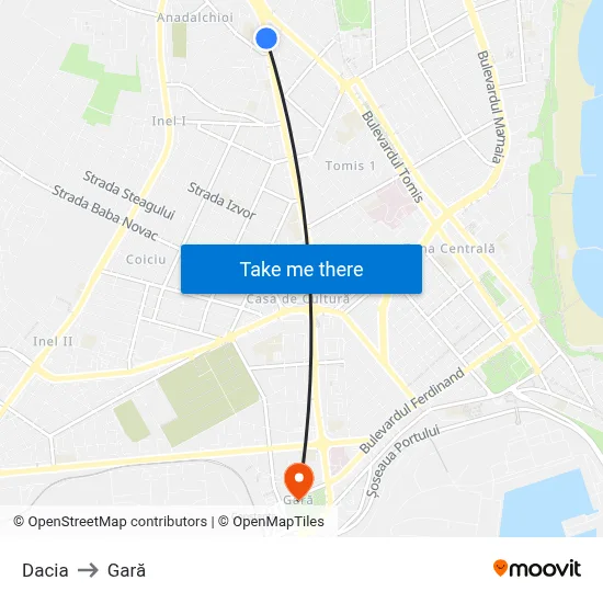 Dacia to Gară map