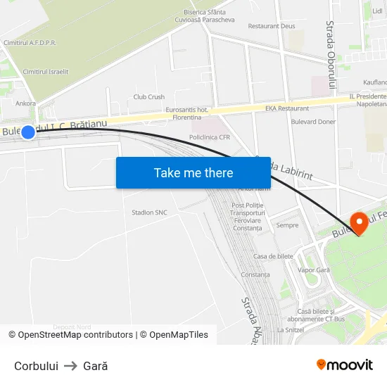 Corbului to Gară map