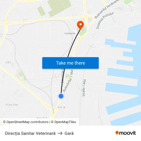 Direcția Sanitar Veterinară to Gară map