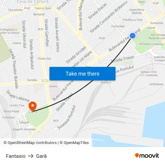 Fantasio to Gară map