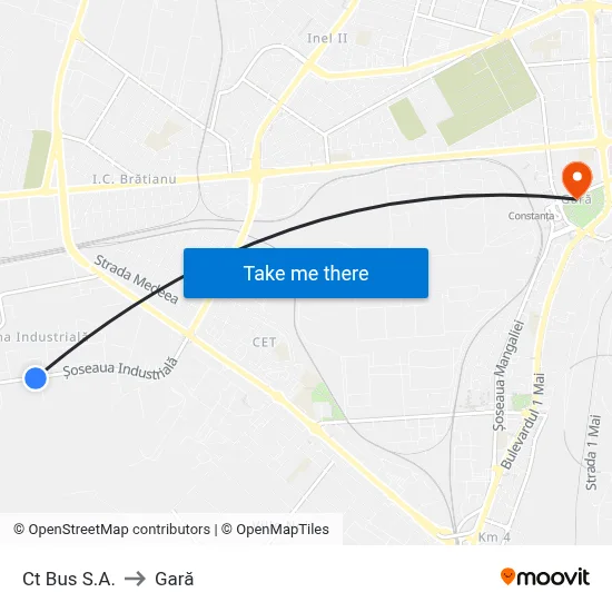 Ct Bus S.A. to Gară map