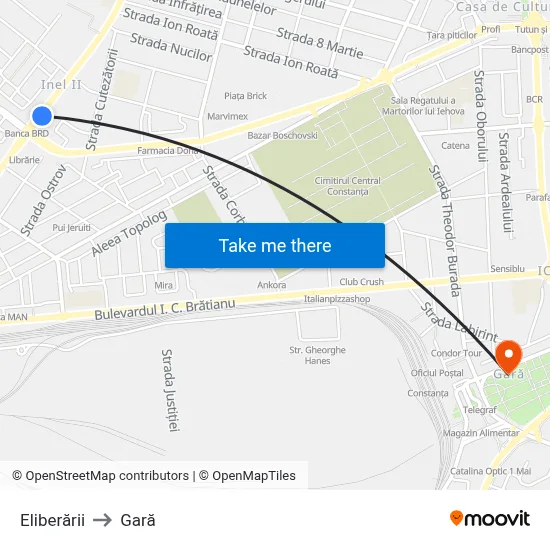 Eliberării to Gară map