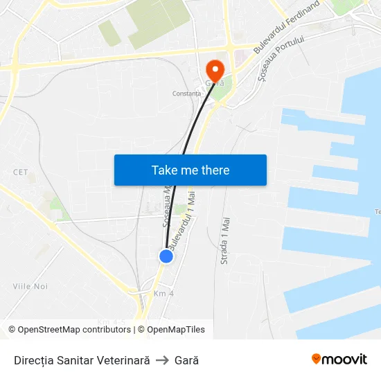 Direcția Sanitar Veterinară to Gară map
