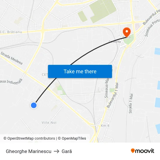 Gheorghe Marinescu to Gară map