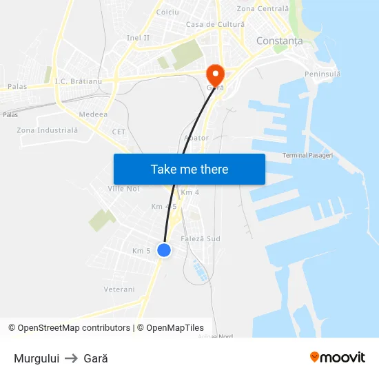 Murgului to Gară map