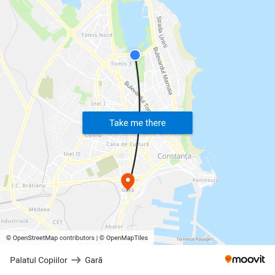 Palatul Copiilor to Gară map