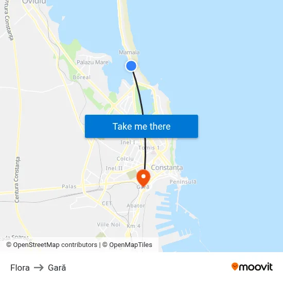 Flora to Gară map