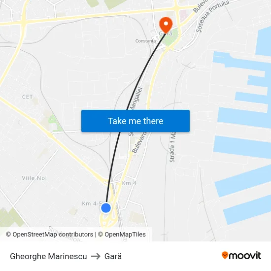 Gheorghe Marinescu to Gară map