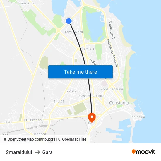Smaraldului to Gară map